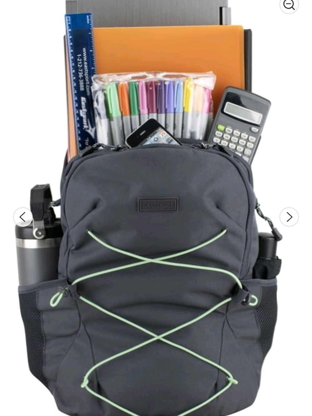 Gray Backpack Phone & Accessory Organizer with Lime Accent -